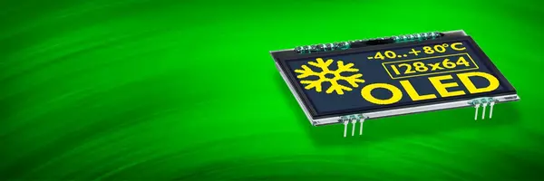 OLED text and graphic display, viewing angle >170°, SPI, I²C OLED text and graphic display, viewing angle >170°, SPI, I²C